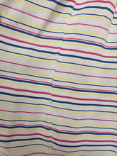 Load image into Gallery viewer, 1940s Off White Pink, Blue and Yellow Stripe Milkmaid Style Dress

