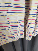 Load image into Gallery viewer, 1940s Off White Pink, Blue and Yellow Stripe Milkmaid Style Dress
