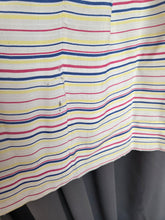 Load image into Gallery viewer, 1940s Off White Pink, Blue and Yellow Stripe Milkmaid Style Dress
