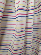 Load image into Gallery viewer, 1940s Off White Pink, Blue and Yellow Stripe Milkmaid Style Dress
