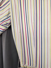 Load image into Gallery viewer, 1940s Off White Pink, Blue and Yellow Stripe Milkmaid Style Dress
