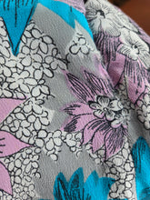 Load image into Gallery viewer, 1940s CC41 Teal, Lilac and Yellow Crepe Dress and Jacket Set
