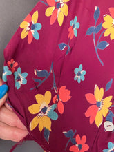 Load image into Gallery viewer, 1940s Burgundy And Multicoloured Floral Dress
