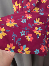 Load image into Gallery viewer, 1940s Burgundy And Multicoloured Floral Dress
