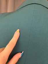 Load image into Gallery viewer, 1940s Dark Teal Gabardine Pointed Collar Suit
