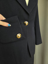 Load image into Gallery viewer, 1940s Navy Blue Pointed Collar Gabardine Suit
