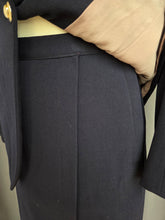 Load image into Gallery viewer, 1940s Navy Blue Pointed Collar Gabardine Suit
