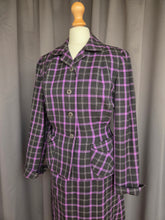 Load image into Gallery viewer, 1940s Purple and Black Check Suit
