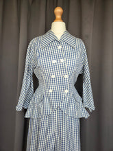 Load image into Gallery viewer, 1940s Blue and White Gingham Summer Suit
