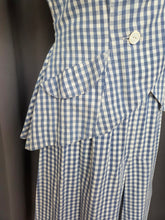 Load image into Gallery viewer, 1940s Blue and White Gingham Summer Suit
