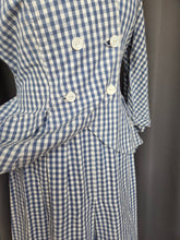 Load image into Gallery viewer, 1940s Blue and White Gingham Summer Suit
