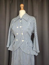 Load image into Gallery viewer, 1940s Blue and White Gingham Summer Suit
