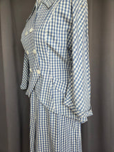 Load image into Gallery viewer, 1940s Blue and White Gingham Summer Suit
