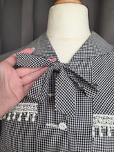 Load image into Gallery viewer, 1940s Black and White Gingham Pom Pom Summer Suit

