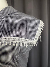 Load image into Gallery viewer, 1940s Black and White Gingham Pom Pom Summer Suit
