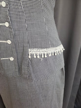 Load image into Gallery viewer, 1940s Black and White Gingham Pom Pom Summer Suit
