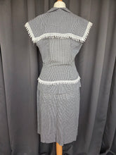 Load image into Gallery viewer, 1940s Black and White Gingham Pom Pom Summer Suit
