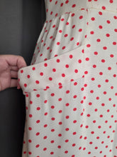 Load image into Gallery viewer, 1940s Red and White Polka Dot Dress
