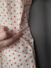 Load image into Gallery viewer, 1940s Red and White Polka Dot Dress
