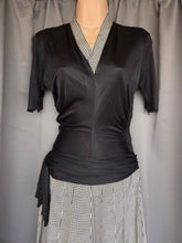 Load image into Gallery viewer, 1940s Black and White Check Rayon Dress
