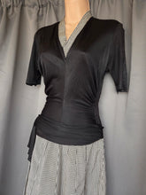 Load image into Gallery viewer, 1940s Black and White Check Rayon Dress
