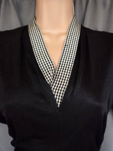 Load image into Gallery viewer, 1940s Black and White Check Rayon Dress
