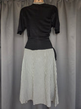 Load image into Gallery viewer, 1940s Black and White Check Rayon Dress
