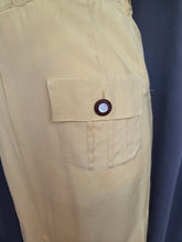 Load image into Gallery viewer, 1940s Lemon Yellow and Brown Button Rayon Dress

