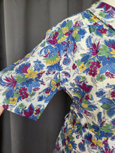 Load image into Gallery viewer, 1940s Burgundy Multicoloured Floral Shirtwaister Dress
