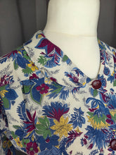 Load image into Gallery viewer, 1940s Burgundy Multicoloured Floral Shirtwaister Dress
