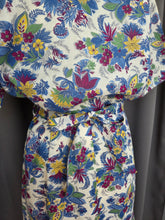 Load image into Gallery viewer, 1940s Burgundy Multicoloured Floral Shirtwaister Dress
