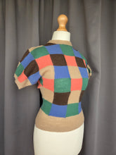 Load image into Gallery viewer, 1940s Multicoloured Patch Work Knitted Jumper
