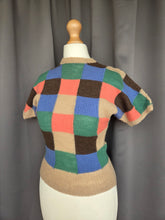 Load image into Gallery viewer, 1940s Multicoloured Patch Work Knitted Jumper

