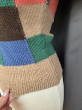 Load image into Gallery viewer, 1940s Multicoloured Patch Work Knitted Jumper

