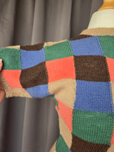 Load image into Gallery viewer, 1940s Multicoloured Patch Work Knitted Jumper

