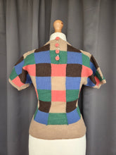 Load image into Gallery viewer, 1940s Multicoloured Patch Work Knitted Jumper

