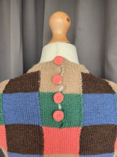 Load image into Gallery viewer, 1940s Multicoloured Patch Work Knitted Jumper
