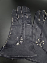 Load image into Gallery viewer, 1940s Stamped CC41 Navy Leather Gloves
