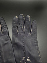 Load image into Gallery viewer, 1940s Stamped CC41 Navy Leather Gloves
