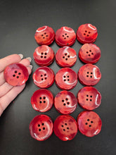 Load image into Gallery viewer, 1940s Chunky Peach/Red Marbled Flower Buttons
