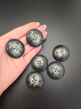 Load image into Gallery viewer, 1940s Chunky Black/Grey Marbled Buttons
