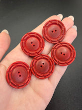 Load image into Gallery viewer, 1940s Dark Red Flower Buttons
