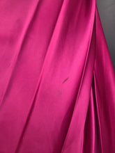 Load image into Gallery viewer, 1950s Magenta Pink Liquid Satin Dress With Pleats and Layered Collar
