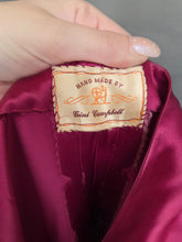 Load image into Gallery viewer, 1950s Magenta Pink Liquid Satin Dress With Pleats and Layered Collar
