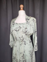 Load image into Gallery viewer, 1950s Pistachio Green and Black Floral Deadstock Dress
