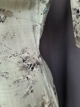 Load image into Gallery viewer, 1950s Pistachio Green and Black Floral Deadstock Dress
