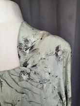 Load image into Gallery viewer, 1950s Pistachio Green and Black Floral Deadstock Dress
