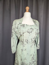 Load image into Gallery viewer, 1950s Pistachio Green and Black Floral Deadstock Dress
