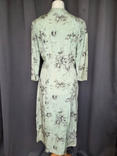 Load image into Gallery viewer, 1950s Pistachio Green and Black Floral Deadstock Dress
