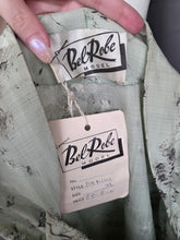Load image into Gallery viewer, 1950s Pistachio Green and Black Floral Deadstock Dress
